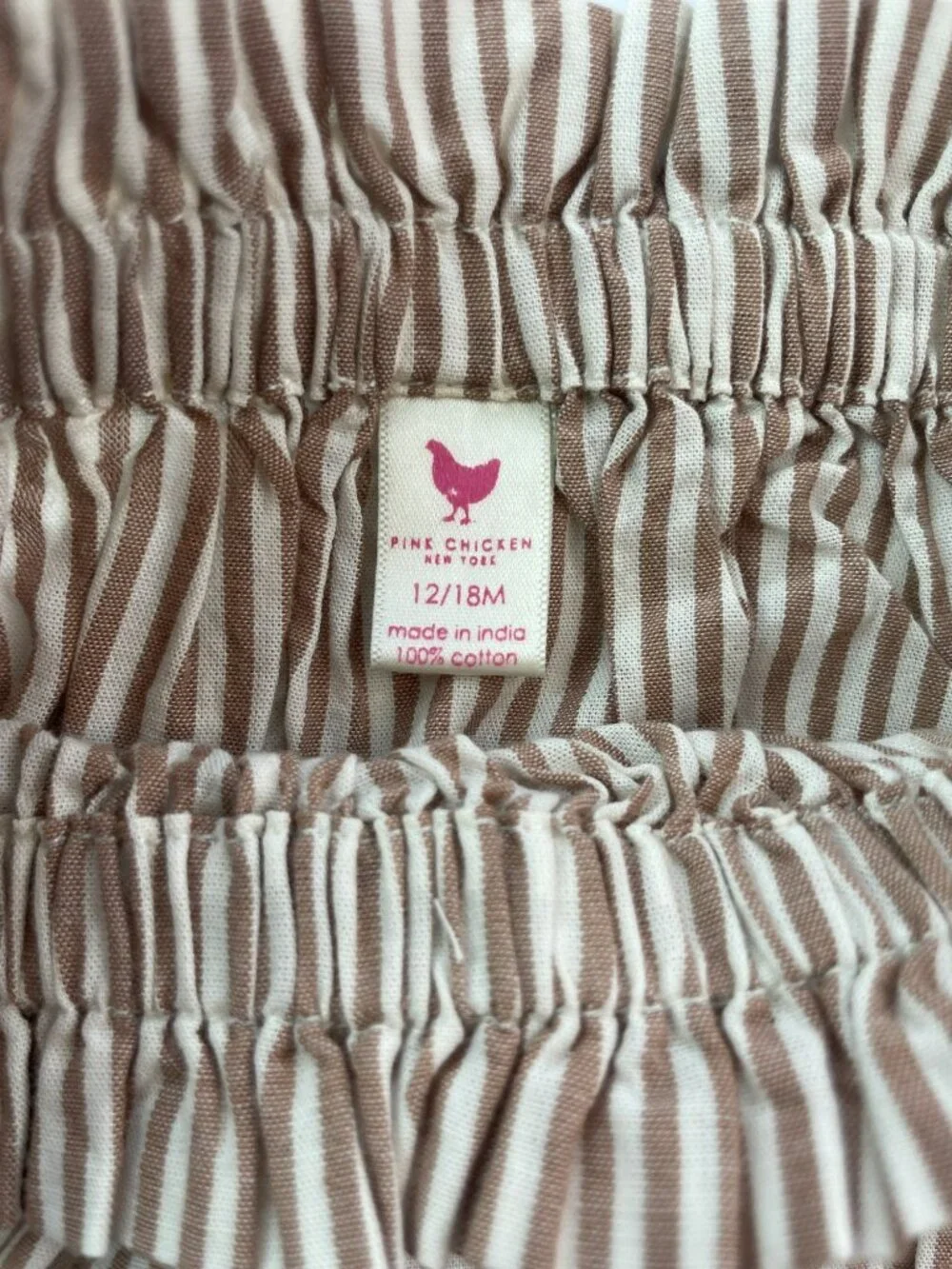 Pink Chicken Stevie Dress & Shorts Tawny Brown Stripe Babies Size 12/18M $84 NWT - Picture 15 of 16